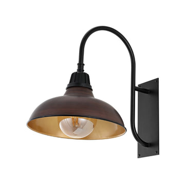 Stanley 12.25" Farmhouse Industrial Indoor/Outdoor Iron LED Gooseneck Arm Outdoor Sconce